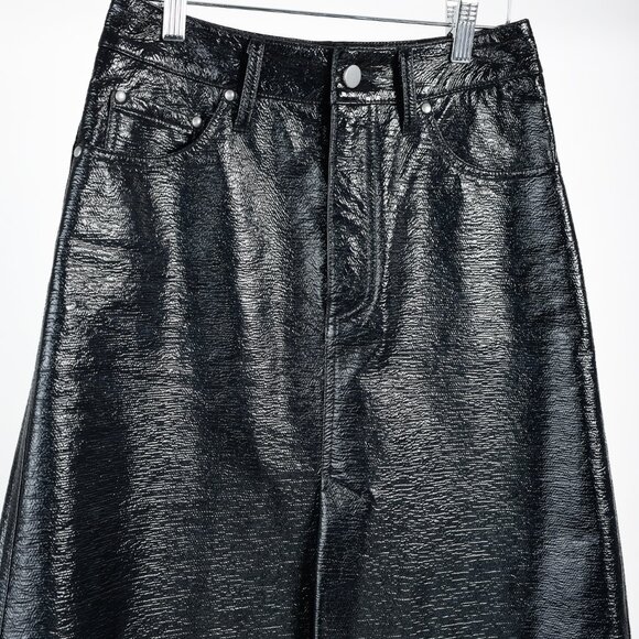 Beaufille Latona Black Patent Faux-Leather Skirt - Picture 4 of 12